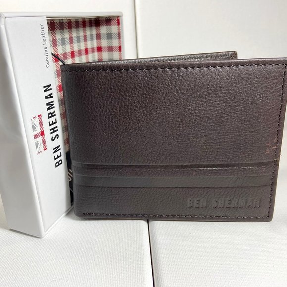 Ben Sherman Archway 5 Pocket Bifold Leather Wallet - Picture 1 of 8
